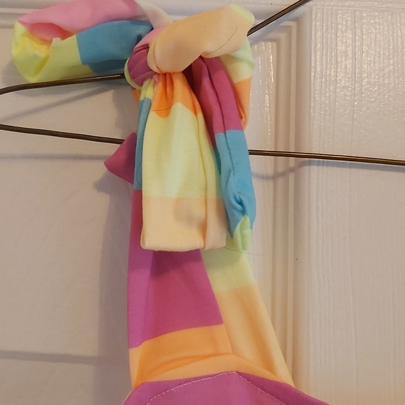 ⭐HOST PICK⭐ 087. Yellow Color Block Striped Bow Knot Straps Maxi Dress Size M - Picture 6 of 13